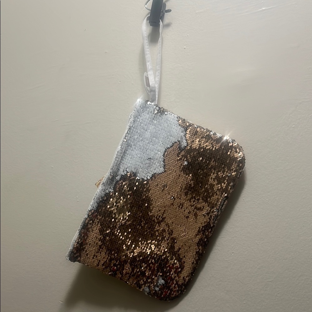 Sequin Clutch Bag - Gold and Silver